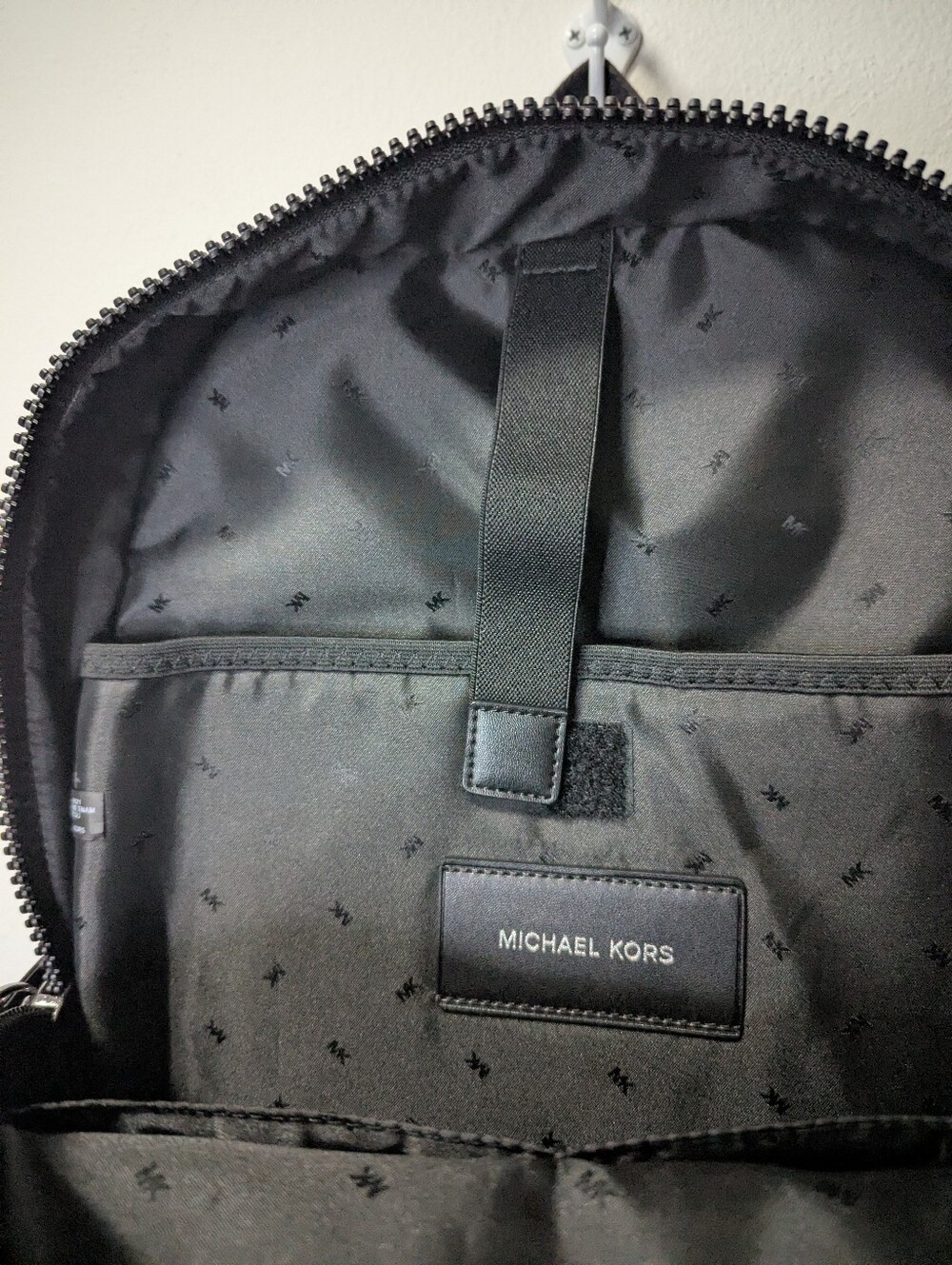 Michael Kors Red and Black Kent Sport Utility Backpack with Front Zip Pockets - Picture 6 of 6